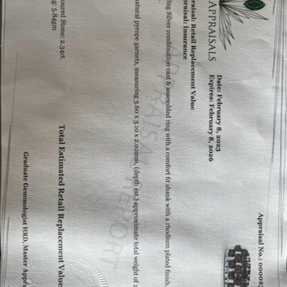 Sterling Silver Garnet Ring 2.34 tcw - Picture 5 of 5